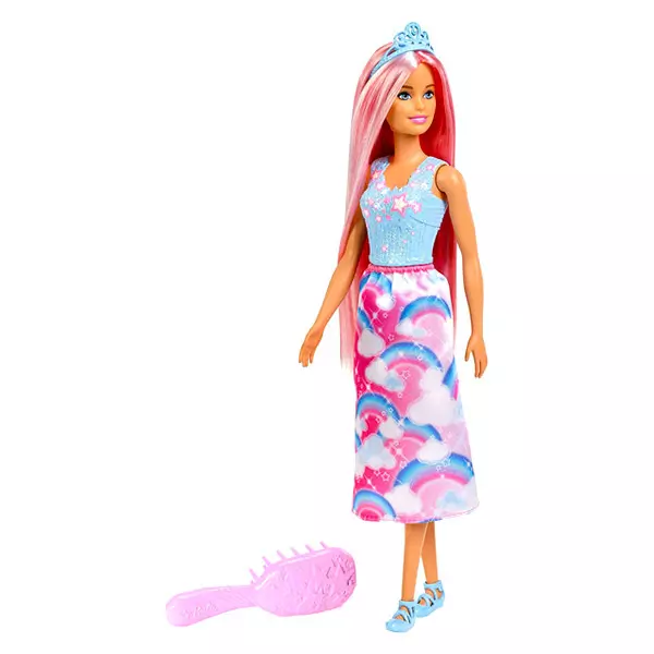 Barbie Dreamtopia: Păpuşă prinţesă Barbie cu pieptene