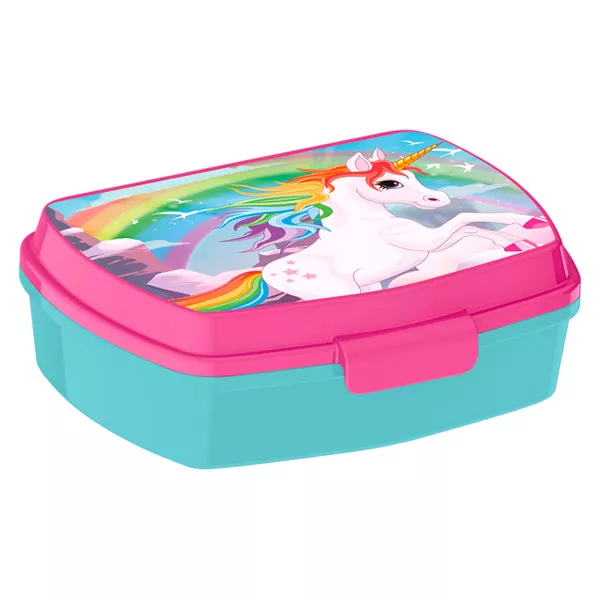 Model Unicorn: cutie prânz - roz-albastru