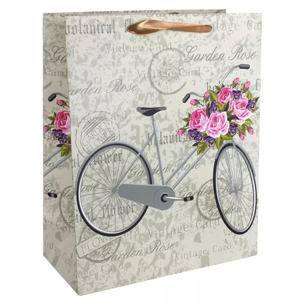 Model bicicletă în stil vintage: pungă cadou - 26 x 32 cm
