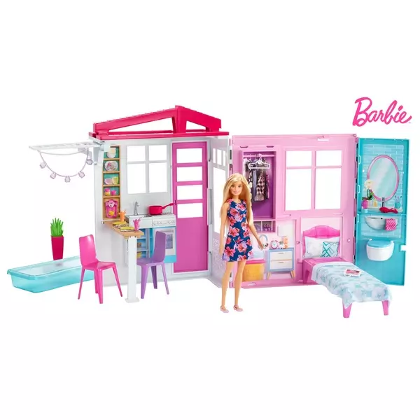 Barbie: Căsuţa pe plajă cu păpuşă