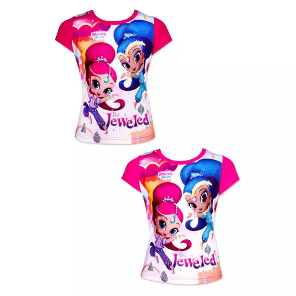 Shimmer and Shine: tricou cu mânecă scurtă - mărime 104, fetişcană în două culori