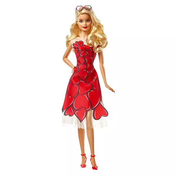 Barbie Signature: păpuşă în rochie cu model inimioare