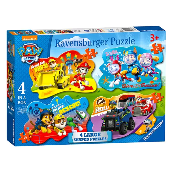 Ravensburger: Paw Patrol puzzle 4-în-1 cu piese mari
