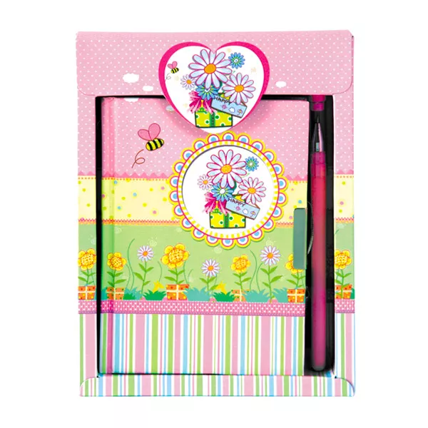 Design Flori colorate: jurnal cu pix 