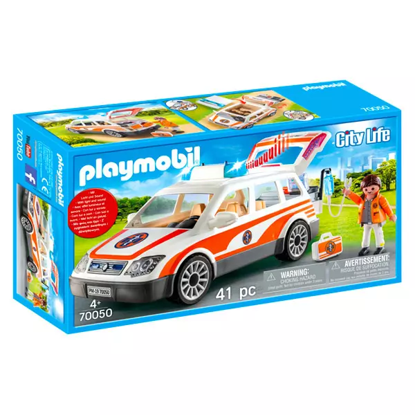 Playmobil: Sürgősségi mentőjármű fénnyel és hanggal 70050