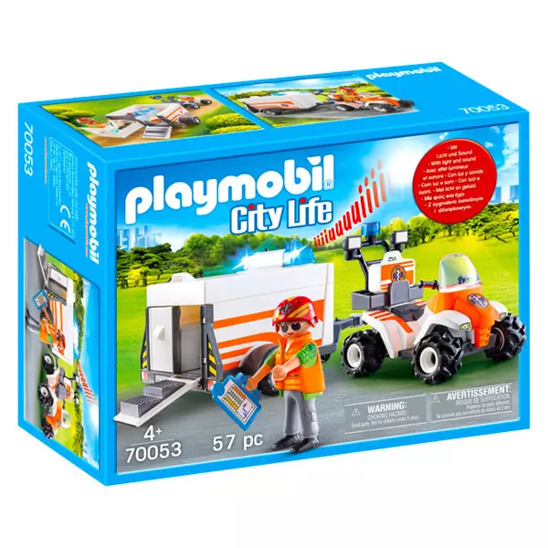 Playmobil: Utánfutós mentő quad fénnyel és hanggal 70053