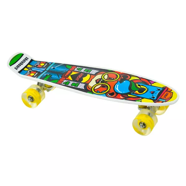 Skateboard cu model roţi cu lumini - galben, 56 cm