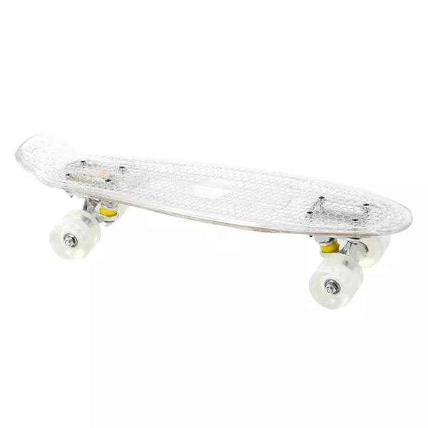 Skateboard cu lumini - transparent, 56 cm