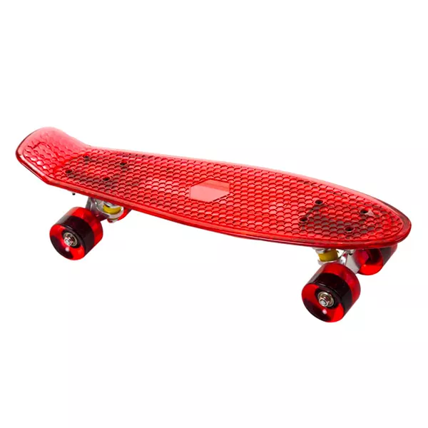 Skateboard cu lumini - roşu, 56 cm