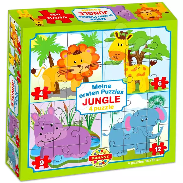 Dzsungel 4 az 1-ben puzzle - CSOMAGOLÁSSÉRÜLT