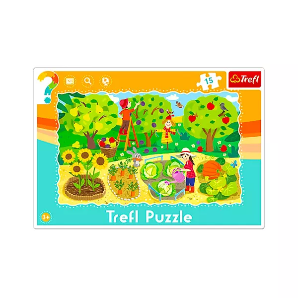 Trefl: În grădină puzzle cu cadru cu 15 piese