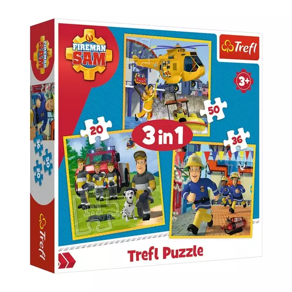 Trefl: Pompierul Sam puzzle 3-în-1