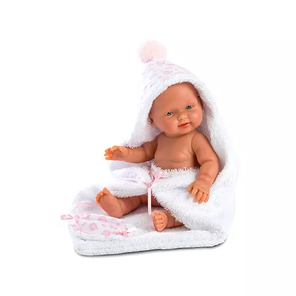 LLorens: Păpuşă nou-născut Bebita cu halat de baie - 26 cm