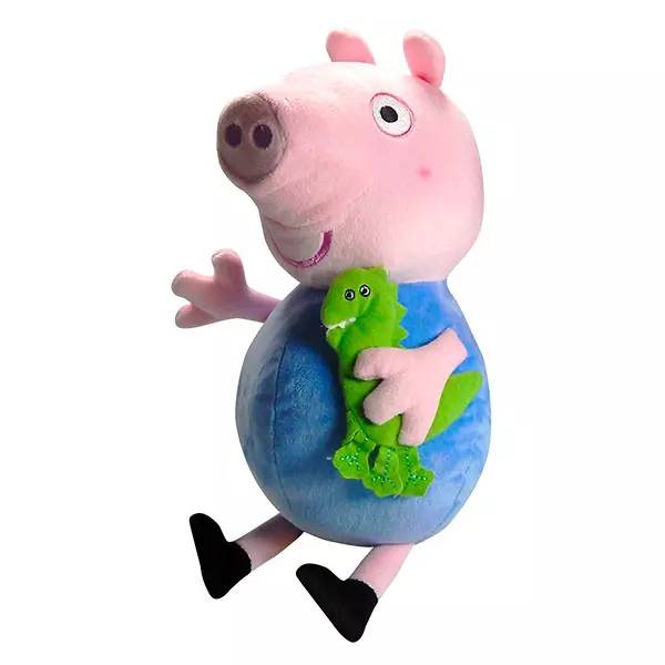 Peppa Pig: Figurină de pluş George cu dinozaur - 35 cm