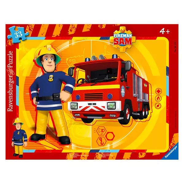 Ravensburger: Sam, a tűzoltó keretes, 33 darabos puzzle