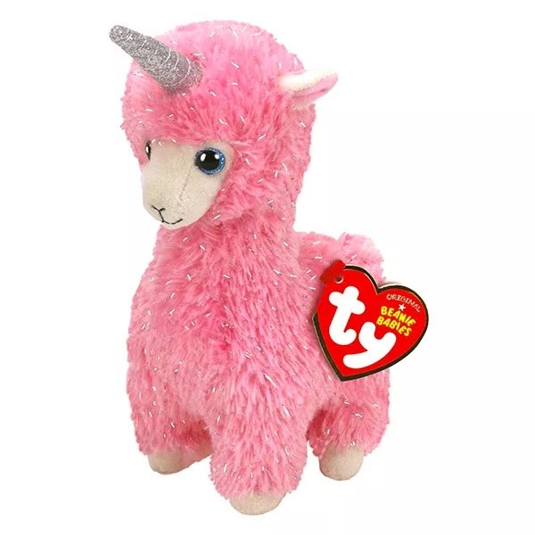 TY Beanie Boos: Lana figurină lama-unicorn de pluş - 15 cm