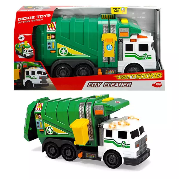 Dickie: Action Series: maşină de gunoi - 39 cm, verde