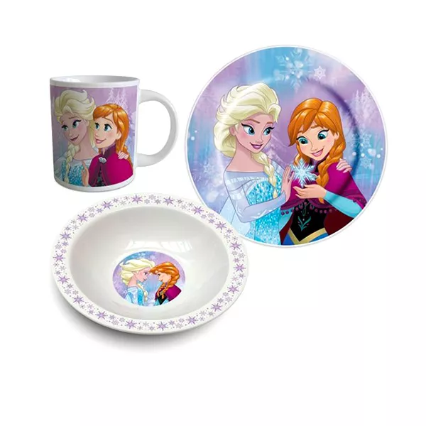 Disney hercegnők Jégvarázs: Porcelán étkészlet - rózsaszín