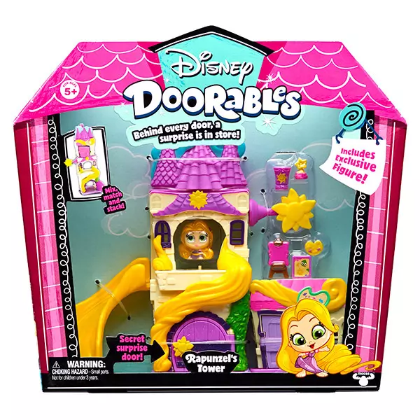 Doorables: csillogó szemű játékfigura tematikus szettek - Aranyhaj tornya