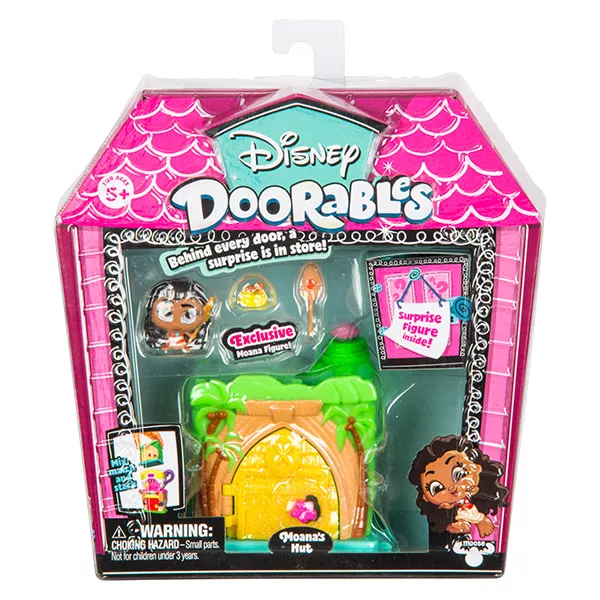 Doorables: csillogó szemű játékfigura közepes játékszett - Vaiana kunyhója