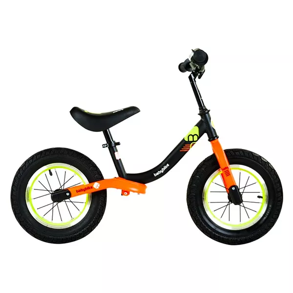 Babybike: Bicicletă fără pedale cu clopoţel - negru-portocaliu