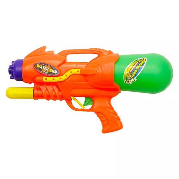 Pistol cu apă cu rezervor - 33 cm, verde-portocaliu