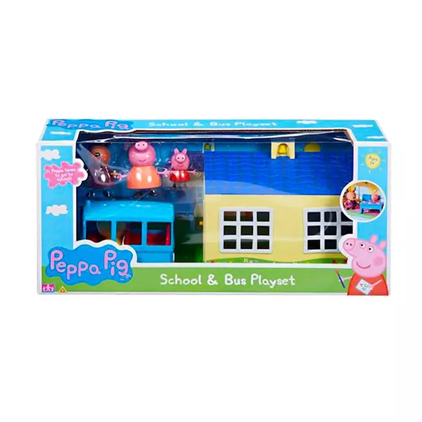 Peppa Pig: Set de joacă Şcoală şi autobuz şcolar