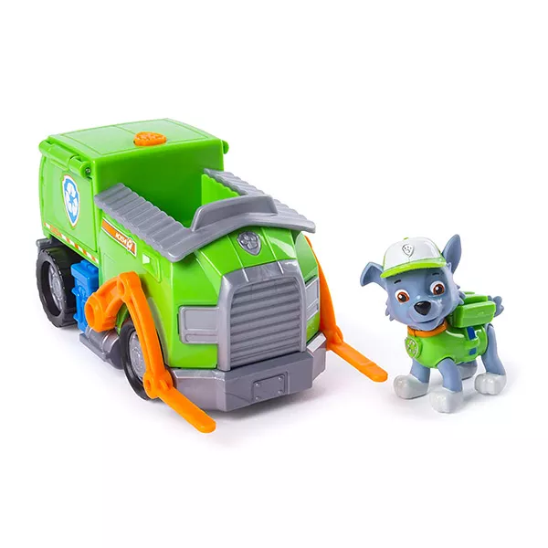 Paw Patrol: Ultimate Rescue - Vehiculul de reciclare transformabil a lui Rocky cu figurină