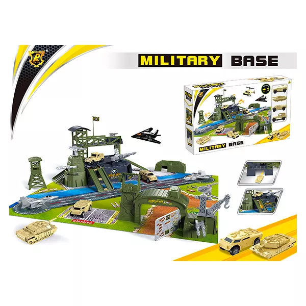 Camion bază militară cu vehicule de luptă