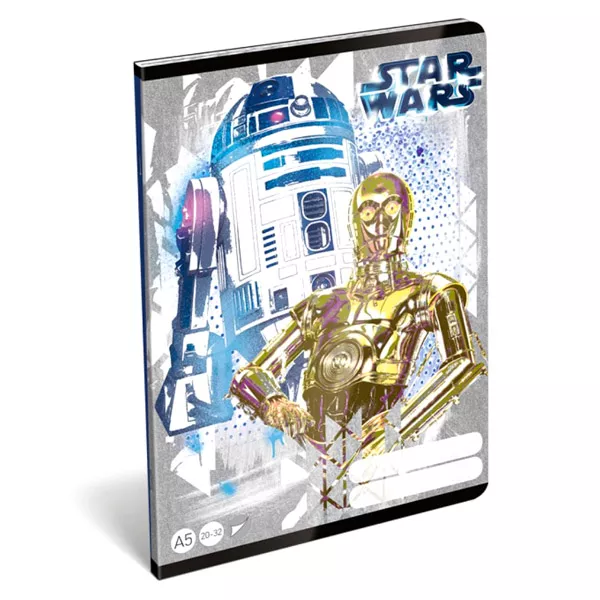 Star Wars: R2D2 és C-3PO mintás sima füzet - A5, 20-32