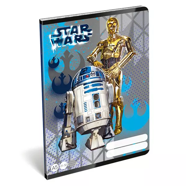 Star Wars: R2D2 és C-3PO mintás vonalas füzet - A5, 21-32