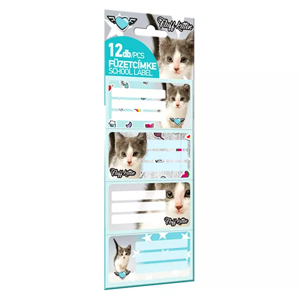 Pet model pisică: etichete caiete - 12 buc.