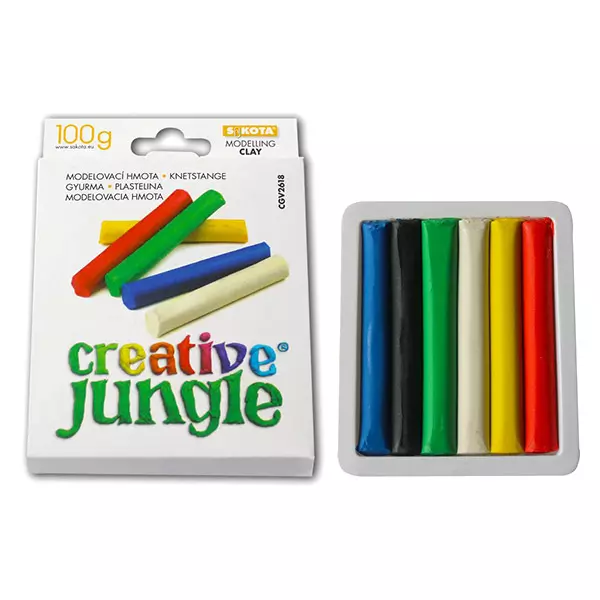 Creative Jungle: 6 buc. plastilină colorată - 100 g