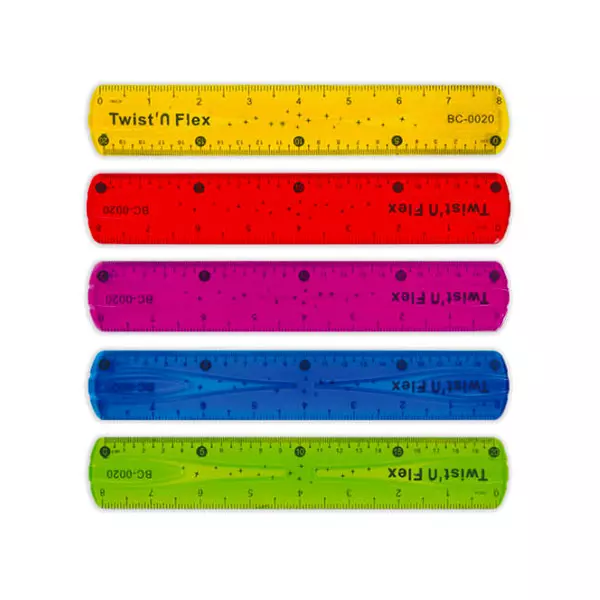 Riglă flexibilă - 20 cm, diferite culori