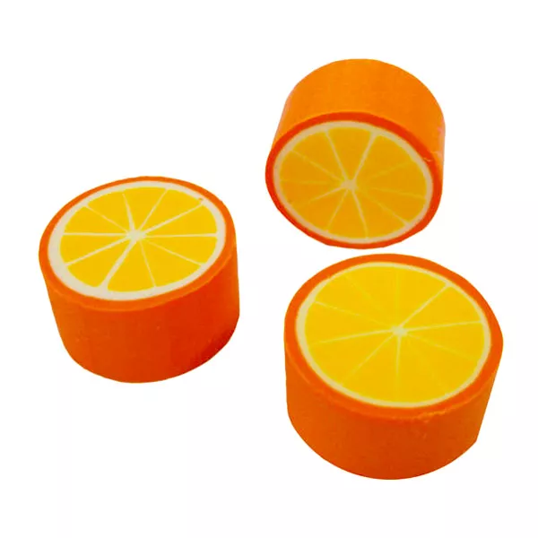 Narancsszelet alakú radír - 3 darab, többféle