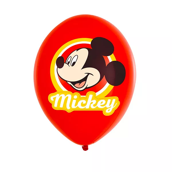 Mickey Mouse: set cu 6 baloane - roşu-galben