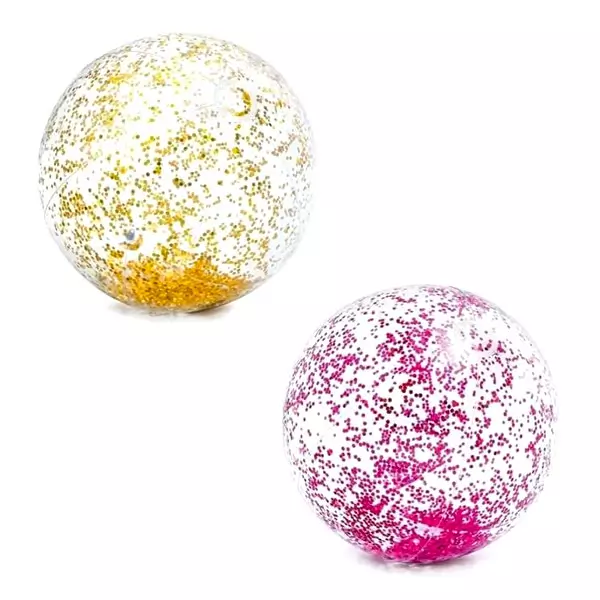 Intex: minge de plajă transparentă cu glitter - 51 cm, două feluri