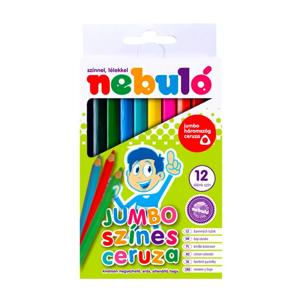 Nebuló: Jumbo creioane colorate triunghiulare - 12 buc.