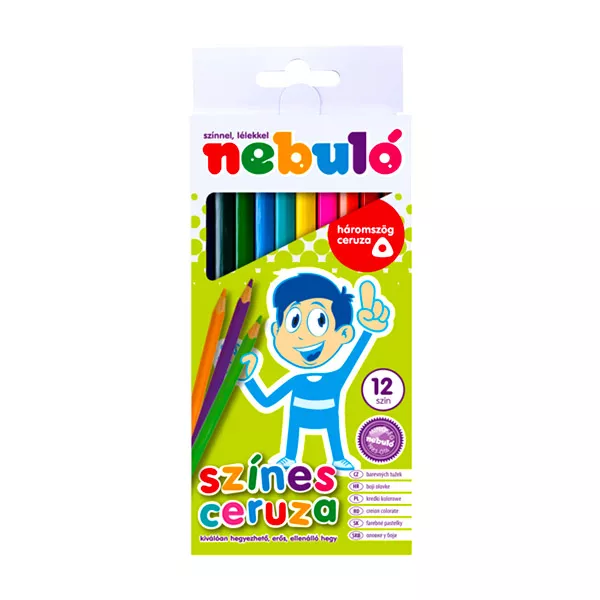 Nebuló: creioane colorate triunghiulare - 12 buc.
