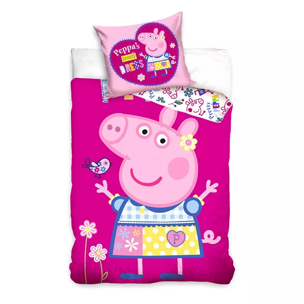 Peppa Pig: lenjerie de pat cu 2 piese - pink
