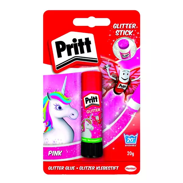Pritt: Unicorn lipici stick cu glitter - 20 g, pink