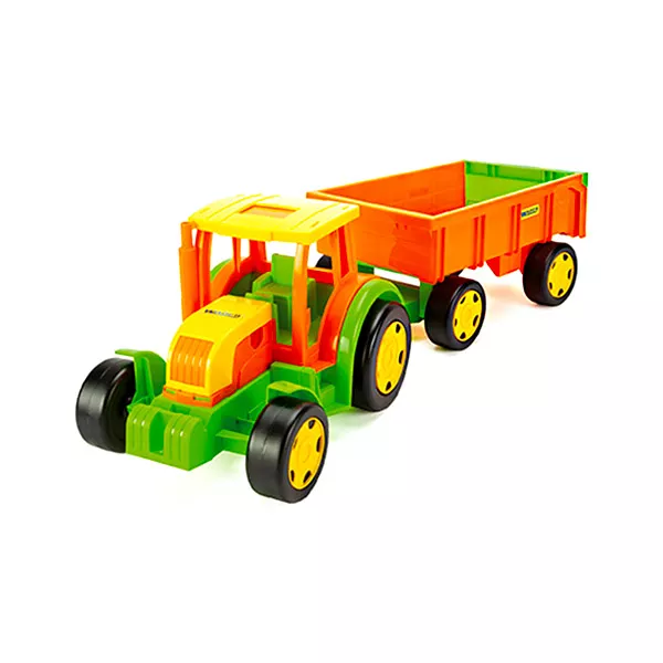 Wader: óriás traktor utánfutóval - narancssárga-zöld