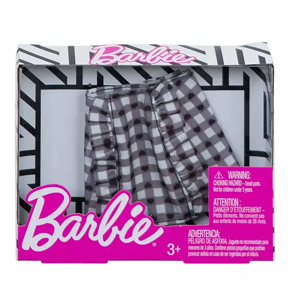 Barbie kiegészítők: szürke kockás szoknya
