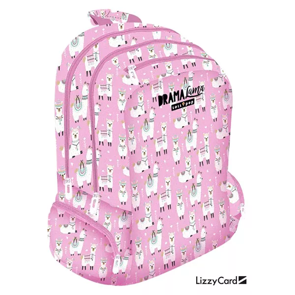 Lollipop Teen láma mintás hátizsák - rózsaszín