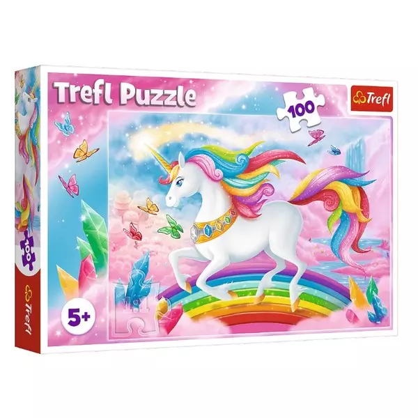 Trefl: În lumea strălucitoare a unicornilor - puzzle cu 100 piese