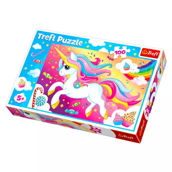 Trefl: Curcubeu şi unicorn - puzzle cu 100 piese