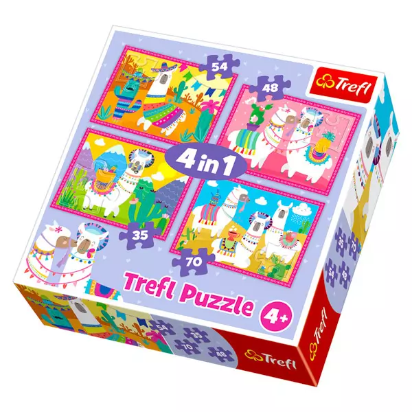 Trefl: Nyaraló lámák 4 az 1-ben puzzle