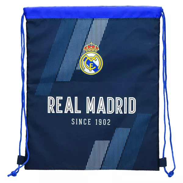 Sac de umăr sport, siglă Real Madrid, albastru