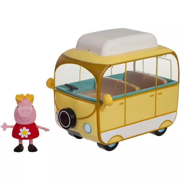 Peppa Malac: sárga kisbusz figurával