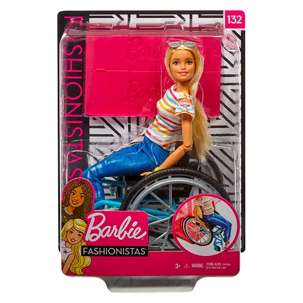 Set de joacă Păpuşă cu scaun cu rotile, Barbie Fashionistas